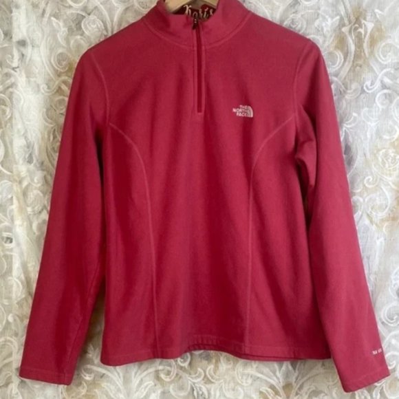 The North Face Hot Pink TKA Glacier ¼ Zip fleece  Large L - Picture 4 of 9